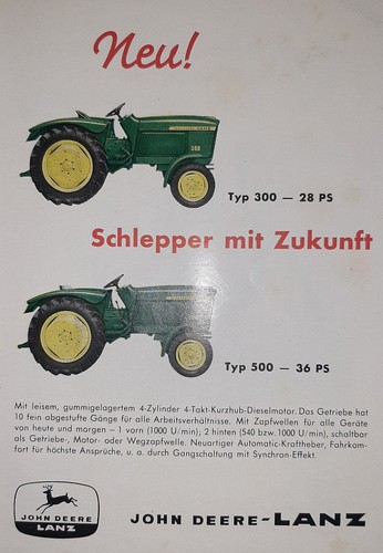 Werbeanzeige 1960 john deere - john,